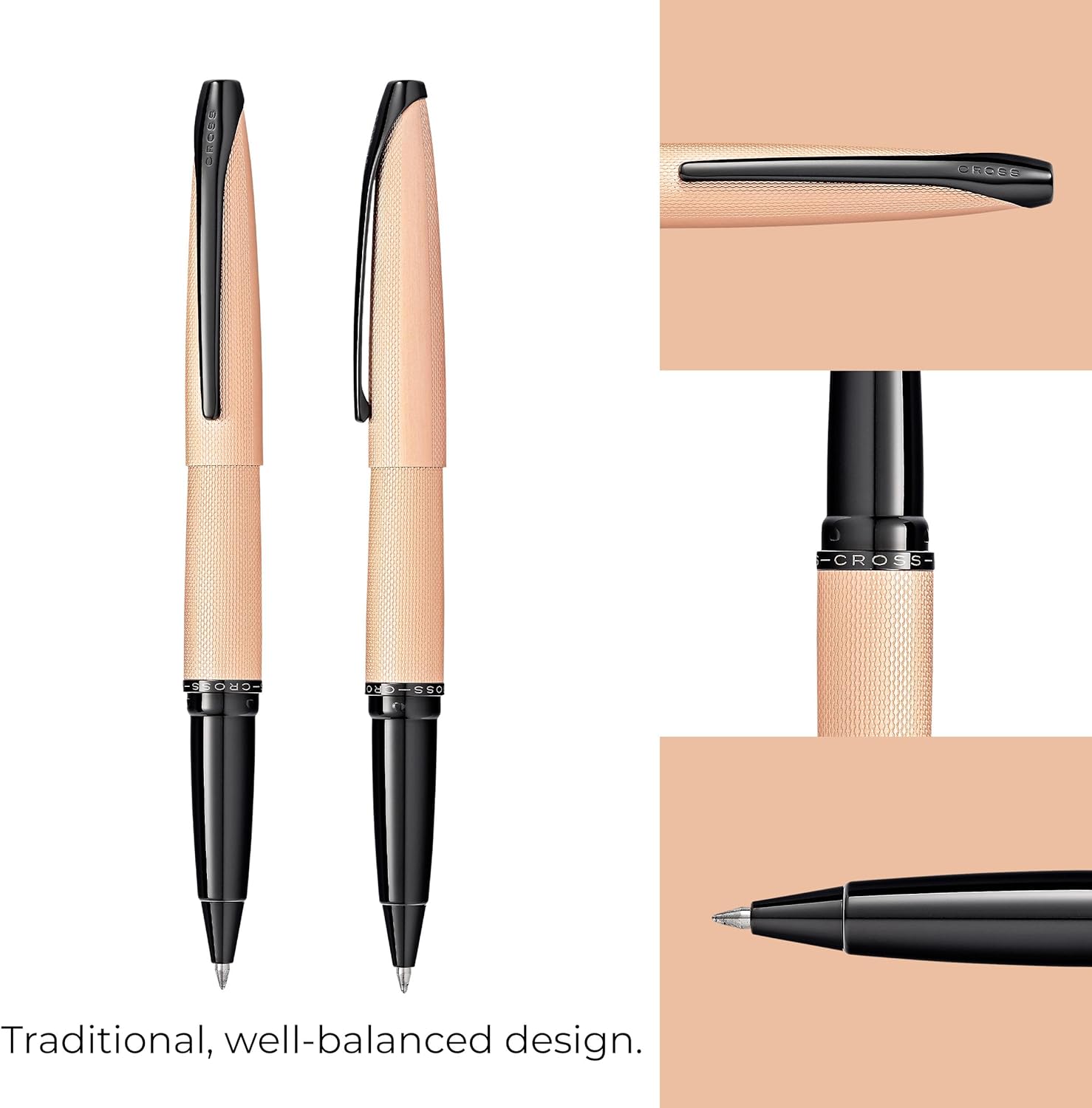 Cross ATX Brushed Metallic Refillable Gel Ink Rollerball Pen, Medium Rollerball, Includes Premium Gift Box - Brushed Rose Gold - Image 3