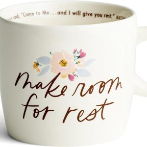 DaySpring - Studio 71 - Make Room For Rest - Inspirational Ceramic Mug, 16 oz, White (J4675)