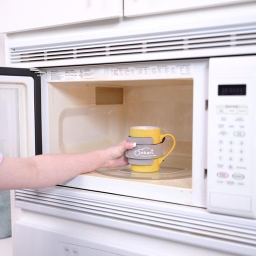 Jokari Microwave Safe Coffee Mug Hugger. Heat Protective, Machine Washable Hook and Loop Cozy for Safe Sipping and Holding (Gray, 1) - Image 2
