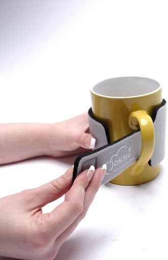 Jokari Microwave Safe Coffee Mug Hugger. Heat Protective, Machine Washable Hook and Loop Cozy for Safe Sipping and Holding (Gray, 1) - Image 3