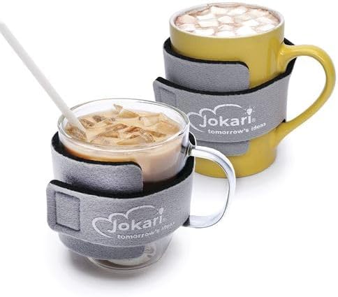 Jokari Microwave Safe Coffee Mug Hugger. Heat Protective, Machine Washable Hook and Loop Cozy for Safe Sipping and Holding (Gray, 1) - Image 5