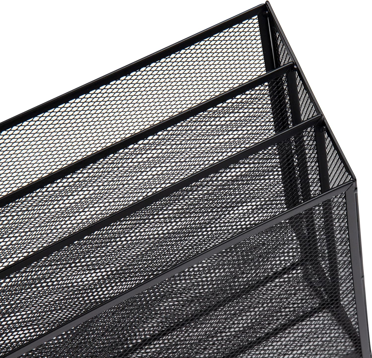 Mind Reader Vertical File Storage, Desktop Organizer, Workspace, Office, Metal Mesh, 12.5" L x 3.75" W x 11.5" H, Black - Image 5