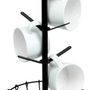 simesove Coffee Mug Holder,Coffee Mug Tree,Non-Slip Coffee Cup Holder,Coffee Cup Holder for Counter,Coffee Mug Tree,Coffee Mug Rack with 8 Hooks (walnut wood)