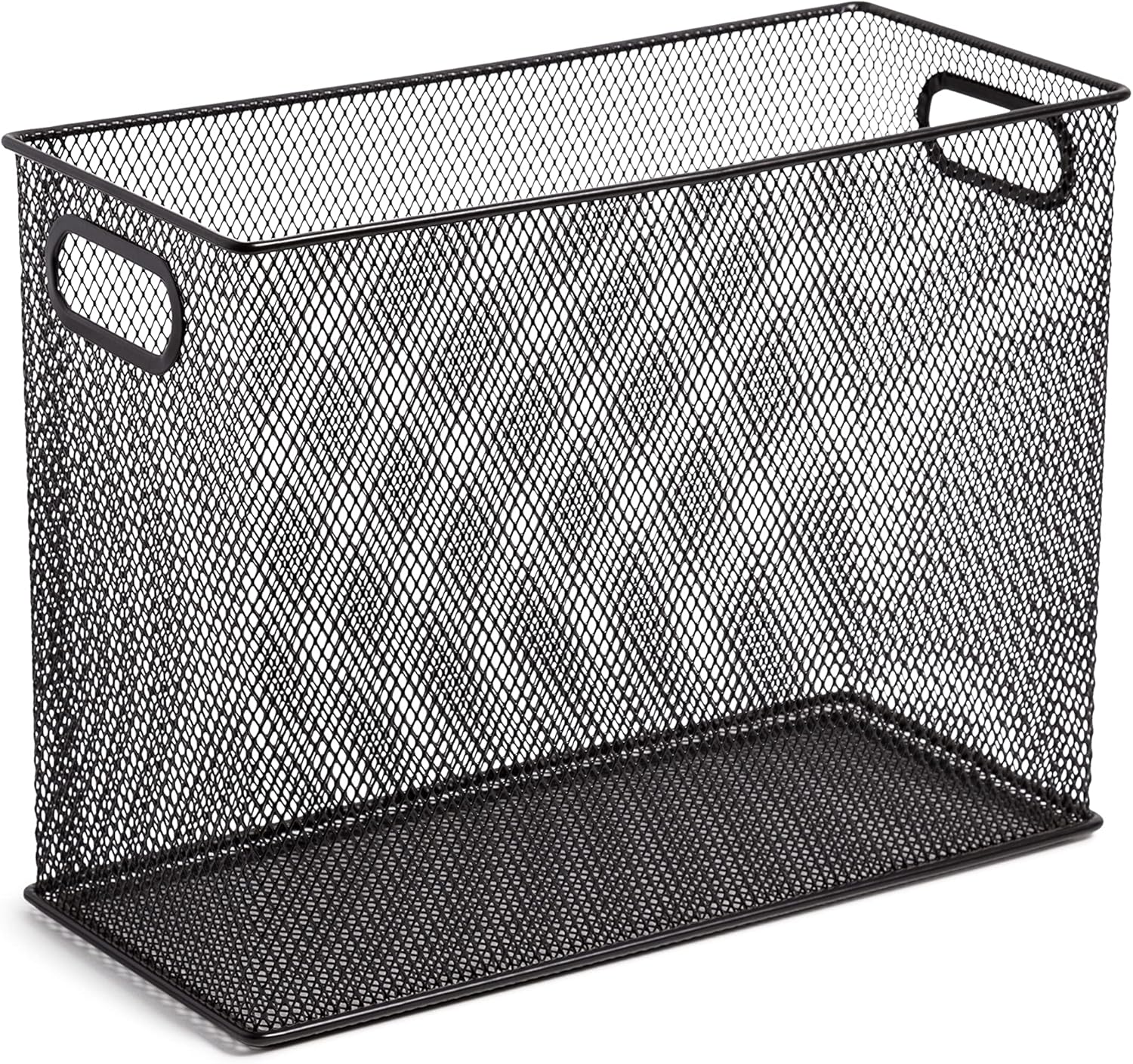 U Brands Mesh Steel Desktop Hanging File Holder, Letter Size, 12.4" x 9.53" x 5.5", Black - 457U00-06